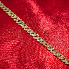Cuban Bracelet 0.95 ctw Diamond 10K Yellow Gold