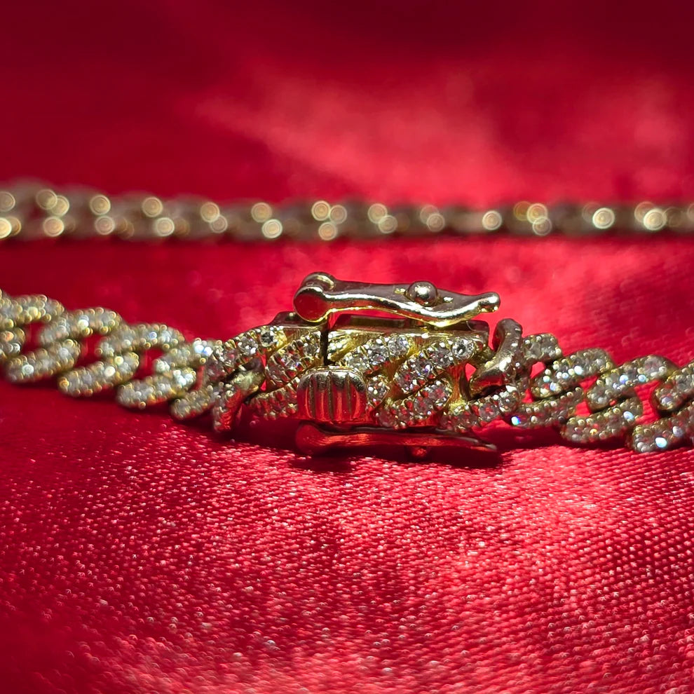 Cuban Bracelet 0.95 ctw Diamond 10K Yellow Gold