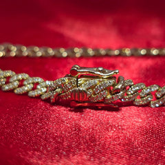Cuban Bracelet 0.95 ctw Diamond 10K Yellow Gold