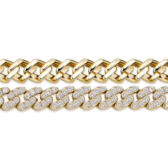 Cuban Bracelet 0.95 ctw Diamond 10K Yellow Gold