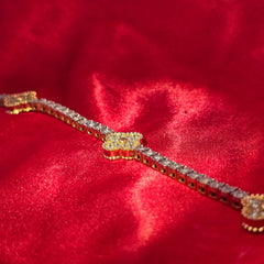 Diamond Clover Bracelet 2.40 ctw 10K Yellow Gold
