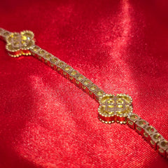 Diamond Clover Bracelet 2.40 ctw 10K Yellow Gold