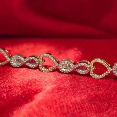 Infinity Heart Bracelet 1.50 ctw Diamond 10K Yellow Gold