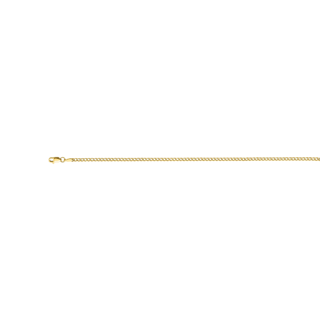 10k 2.5mm Yellow Gold Semi-Solid Curb Link Chain (AVAILABLE IN LENGTHS 16" - 24")