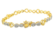 Infinity Heart Bracelet 1.50 ctw Diamond 10K Yellow Gold